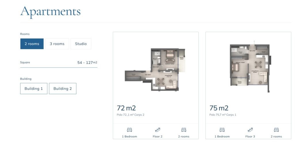 SEA BREEZE baku resort  POLO RESIDENCES 2 rooms apartments for sale