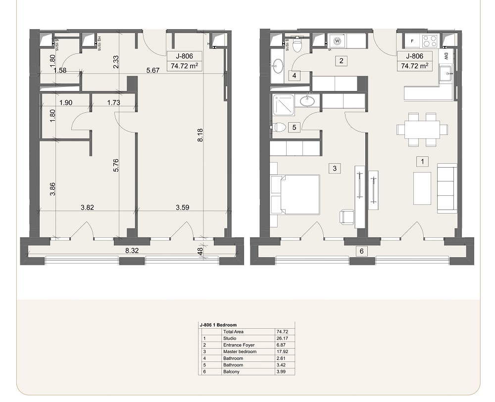 Sea Breeze 2 room apartment in Arabian Ranches