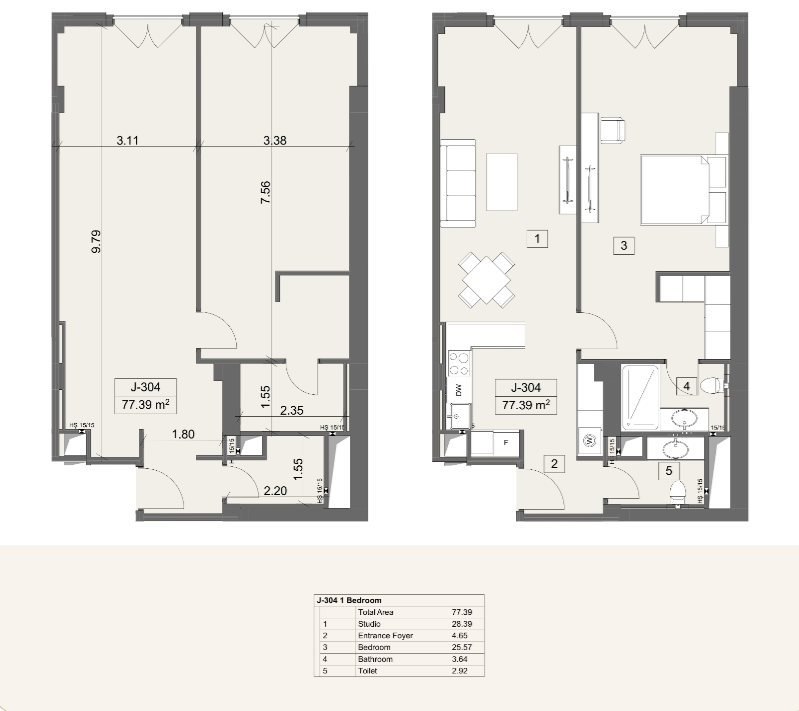2-room sea-view apartment in Baku Arabian Ranches Sea Breeze